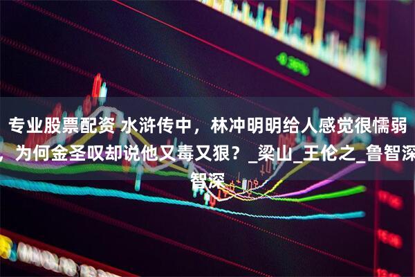 专业股票配资 水浒传中，林冲明明给人感觉很懦弱，为何金圣叹却说他又毒又狠？_梁山_王伦之_鲁智深