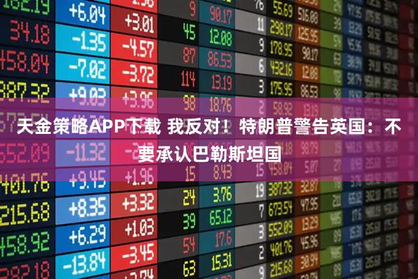 天金策略APP下载 我反对！特朗普警告英国：不要承认巴勒斯坦国