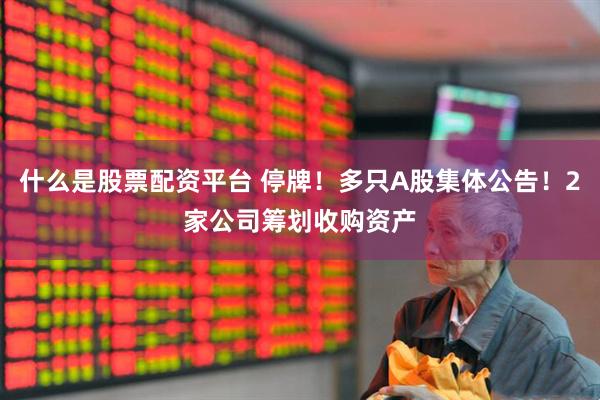 什么是股票配资平台 停牌！多只A股集体公告！2家公司筹划收购资产