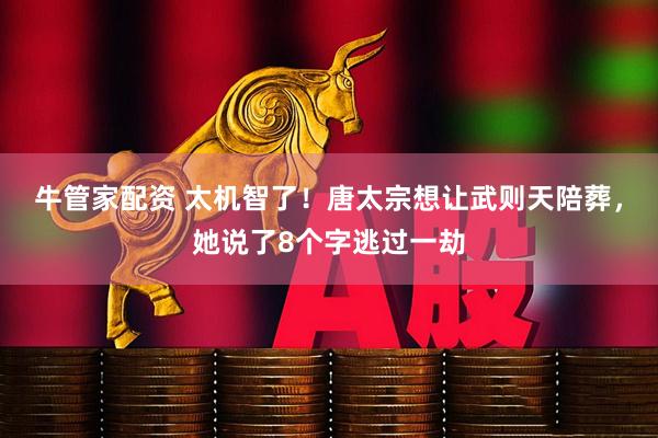 牛管家配资 太机智了！唐太宗想让武则天陪葬，她说了8个字逃过一劫