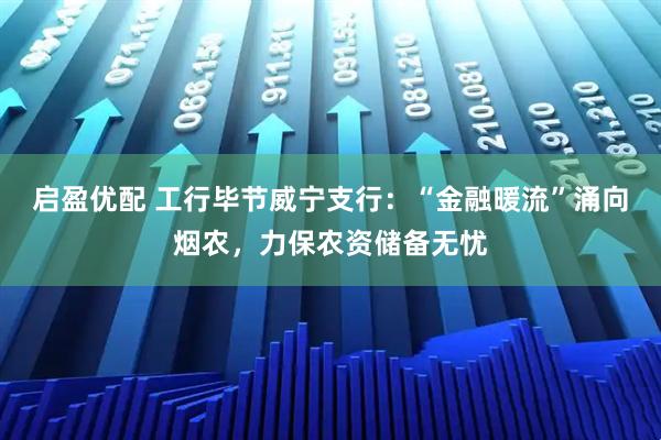 启盈优配 工行毕节威宁支行：“金融暖流”涌向烟农，力保农资储备无忧